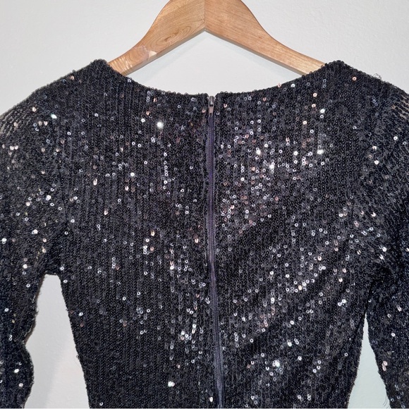 Windsor Women’s US Small Black Cut To Perfection Sequin Rhinestone Button Dress - Picture 9 of 11